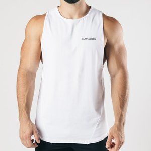 Alphalete Cutoff Tee - WHITE (M)